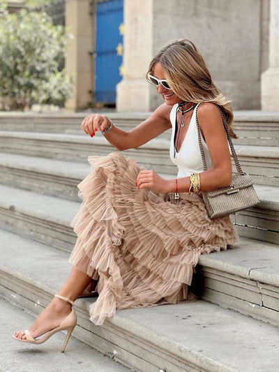 Layered Tulle Maxi Skirt for Chic Style