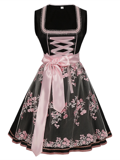 Floral Patterned Dirndl for Oktoberfest Celebrations