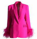 Chic Feathered Blazer for Women