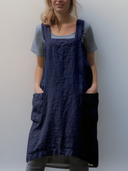Cotton-Linen Apron Dress with Pockets