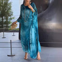 Chiffon Marble Print Dress for Chic Style