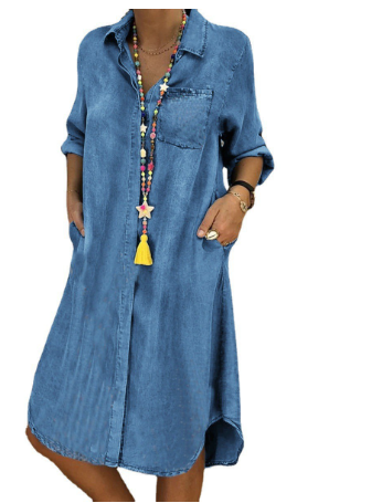 Chic Long Sleeve Denim Dress for Women