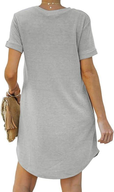 Chic Gray Short Sleeve Dress
