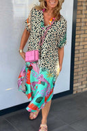 Chic V-Neck Leopard Print Dress