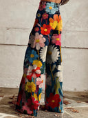 Chic Printed Wide Leg Trousers