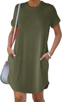 Chic Gray Short Sleeve Dress