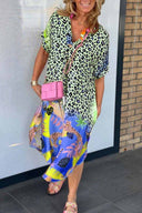 Chic V-Neck Leopard Print Dress
