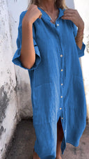 Eco-Friendly Green Maxi Shirt Dress