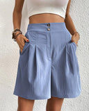 Chic High-Waisted Women's Shorts with Wide Cut