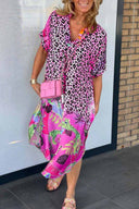 Chic V-Neck Leopard Print Dress