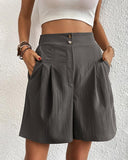 Chic High-Waisted Women's Shorts with Wide Cut