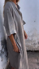 Eco-Friendly Green Maxi Shirt Dress