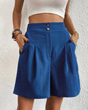 Chic High-Waisted Women's Shorts with Wide Cut