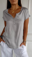 Stylish Women's V-Neck Blouse in Chic Design