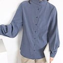 Classic Balloon Sleeve Turtleneck Blouse