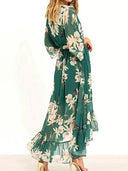 Flowing V-Neck Women's Maxi Dress