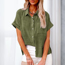 Relaxed Short Sleeve Blouse for Effortless Style
