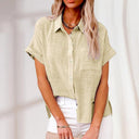 Relaxed Short Sleeve Blouse for Effortless Style
