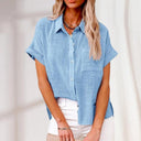Relaxed Short Sleeve Blouse for Effortless Style