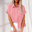 Relaxed Short Sleeve Blouse for Effortless Style