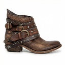 Vintage-Inspired Chain Accent Ankle Boots
