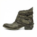 Vintage-Inspired Chain Accent Ankle Boots