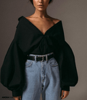 Chic Lantern Sleeve Blouse in Trendy Design