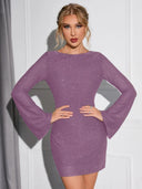 Chic Sequin Dress with Full Sleeves