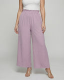 Wide Leg Women's Culotte Pants with Elastic Waist