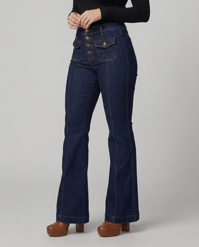 Stylish High-Waist Flared Jeans for Women