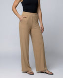 Stylish Wide-Leg Summer Pants with Ribbed Texture