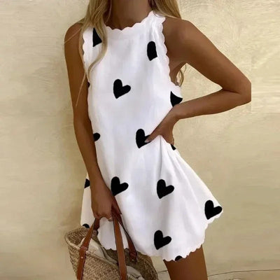 Chic Short Summer Dress in Flowing Fabric