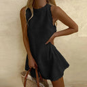 Chic Short Summer Dress in Flowing Fabric