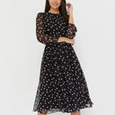 Trendy Polka Dot Mesh Midi Dress