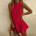 Chic Short Summer Dress in Flowing Fabric