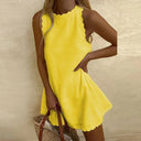 Chic Short Summer Dress in Flowing Fabric