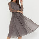 Trendy Polka Dot Mesh Midi Dress