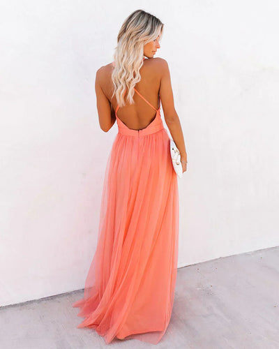 Chic Orange Strappy Dress for Women