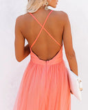 Chic Orange Strappy Dress for Women