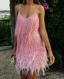 Sequined Fringe Cocktail Dress for Glamorous Nights
