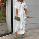 Chic Midi Dress with Adjustable Waist Tie