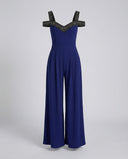 Chic Off-Shoulder Women's Jumpsuit with Glittering Décolleté for Events