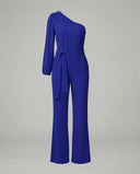 Chic Women's Jumpsuit with Bow Belt & Eye-catching Accents