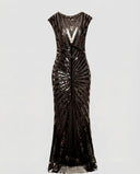 Sequin-Embellished Long Evening Gown for Festive Celebrations