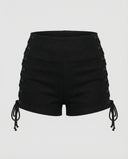 High Waist Women’s Shorts with Lacing and Elastic Band