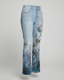 Chic Flare Jeans with Four Button Design