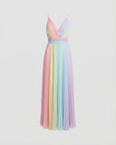 Color-Gradient Spaghetti Strap Maxi Dress