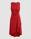 Chic Women's Asymmetrical Wrap Dress with Gatherings