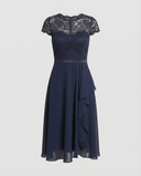 Chic Sheer Short-Sleeve Dress