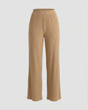 Stylish Wide-Leg Summer Pants with Ribbed Texture